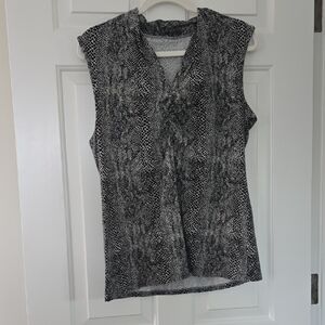 Black and White Patterned Blouse